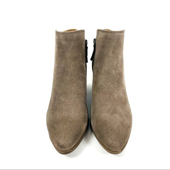 NEW FRYE Judith Zip Bootie Taupe Suede Leather Ank - Picture 2 of 7